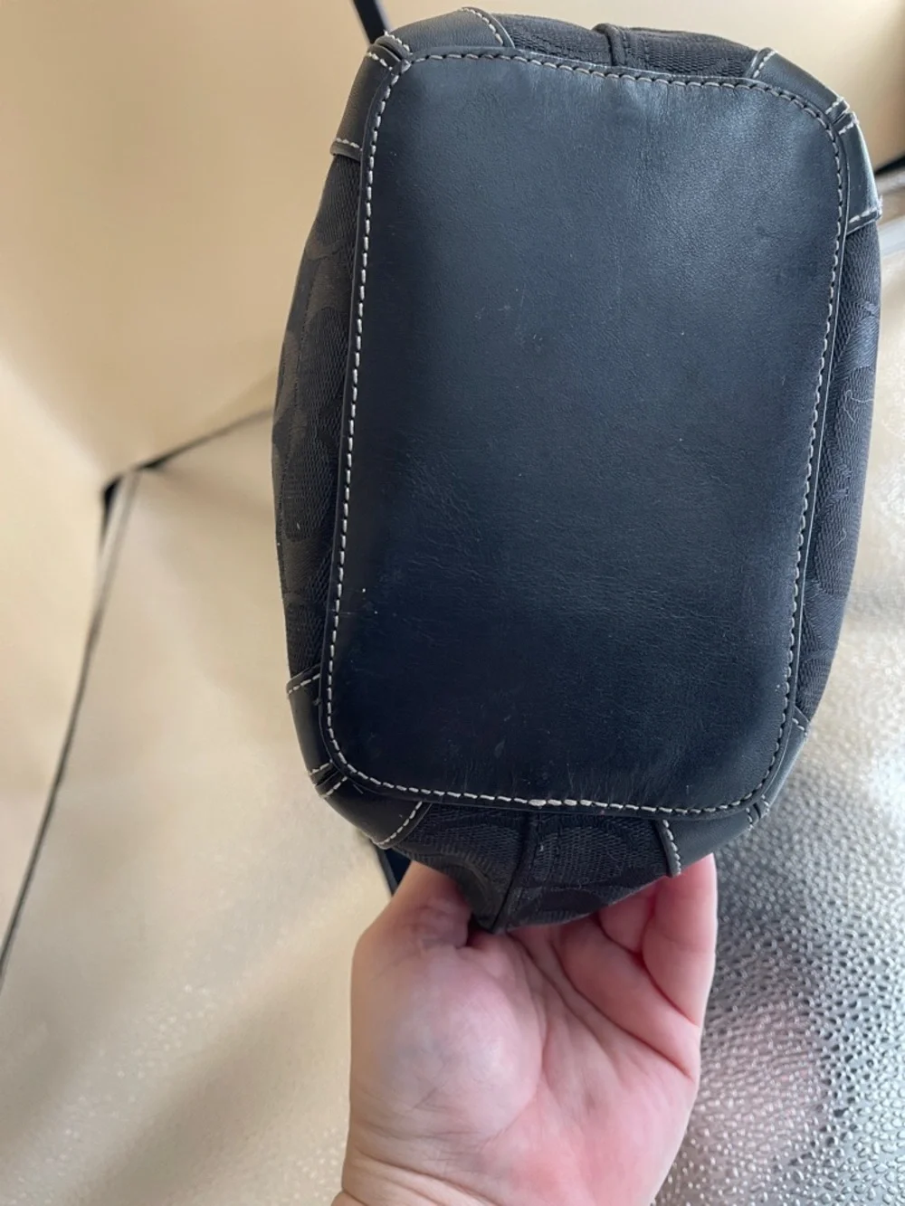 Coach Canvas and Leather Mid 2000s Black Signature Jacquard Bucket Bag E25-6076 - Picture 5 of 10